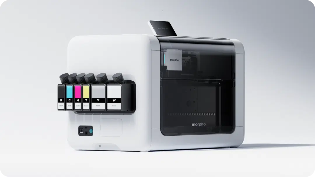 Morpho printer with refillable ink tanks