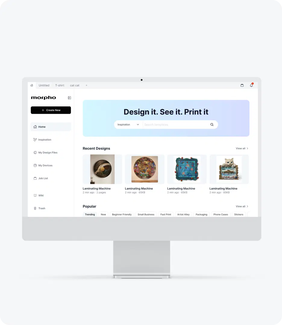 Morpho Studio desktop app on laptop